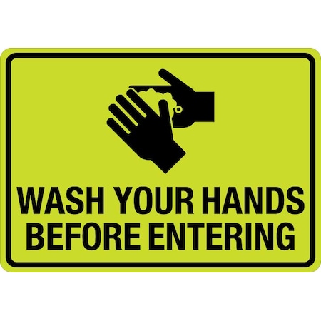 Sign, Wash Your Hands Before Entering (W Sym), LCUV-0152ST-RA_10x7